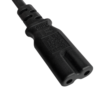 DINIC Netzkabel Stromkabel China Typ A auf C7, 1,8m CHN 2pin, CCC, schwarz, 1,80m