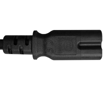 DINIC Netzkabel Stromkabel China Typ A auf C7, 1,8m CHN 2pin, CCC, schwarz, 1,80m