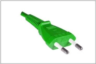 DINIC Stromkabel, Netzkabel Euro-Stecker auf C7 grün, 2-pin Euro-8, 1,80m