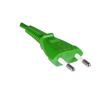 DINIC Stromkabel, Netzkabel Euro-Stecker auf C7 grün, 2-pin Euro-8, 1,80m