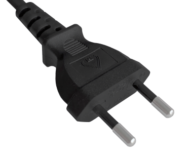 DINIC Netzkabel Israel Typ C auf C7, 0,75mm², 1,8m ISR 2pin/IEC 60320-C7, SII, schwarz