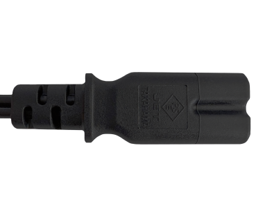 DINIC Netzkabel Japan Typ A auf C7, 0,75mm², 1,8m JPN 2pin/IEC 60320-C7, VFF, JET PSE, schwarz