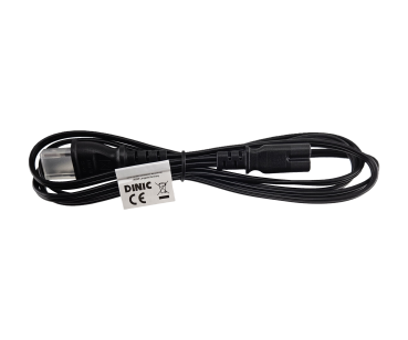 DINIC Netzkabel Japan Typ A auf C7, 0,75mm², 1,8m JPN 2pin/IEC 60320-C7, VFF, JET PSE, schwarz