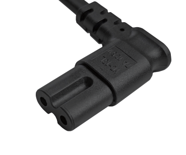 DINIC Netzkabel Japan Typ A auf C7 90°, 0,75mm², VCTFK, JET PSE, schwarz, 1.80m