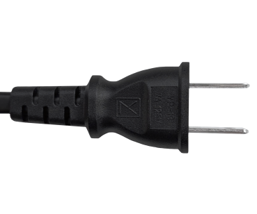 DINIC Netzkabel Japan Typ A auf C7 90°, 0,75mm², VCTFK, JET PSE, schwarz, 1.80m