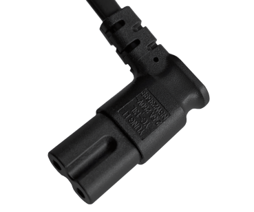 DINIC Netzkabel KOREA 2pin auf C7 90°, 0,75mm², 1,8m KOR 2pin/IEC 60320-C7 gewinkelt, KTL, schwarz
