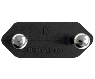 DINIC Netzkabel KOREA 2pin auf C7 90°, 0,75mm², 1,8m KOR 2pin/IEC 60320-C7 gewinkelt, KTL, schwarz