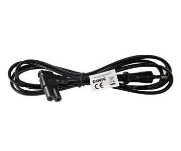 DINIC Netzkabel KOREA 2pin auf C7 90°, 0,75mm², 1,8m KOR 2pin/IEC 60320-C7 gewinkelt, KTL, schwarz