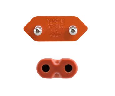 DINIC Stromkabel, Netzkabel Euro-Stecker auf C7 orange, 2-pin Euro-8, 1,80m
