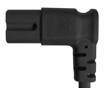 DINIC Netzkabel England UK Typ G 3A auf C7 90° LR, 0,75mm², ASTA, 1.80m