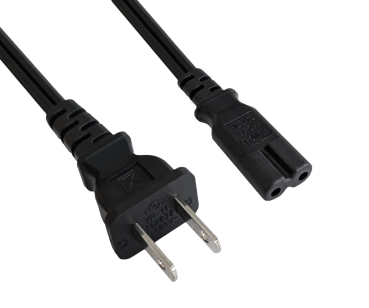 DINIC Netzkabel für Amerika USA Typ A auf C7, 2-pol, 1.80m