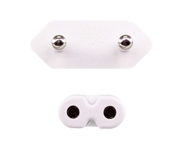DINIC Stromkabel, Netzkabel Euro-Stecker auf C7 weiß, 2-pin Euro-8, VDE, 2m