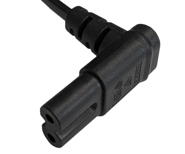 DINIC Netzkabel Australien Typ I auf C7 gewinkelt, 0,75mm², schwarz, 2m