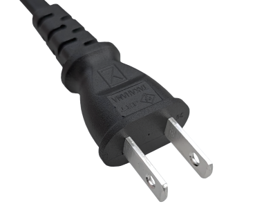 DINIC Netzkabel Japan Typ A auf C7 gewinkelt, 1,8m JPN 2pin/ C7 90°, 0,75mm², VFF, PSE, schwarz