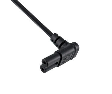 DINIC Netzkabel mit Eurostecker auf C7 90° Grad unten, oben gewinkelt, 2m