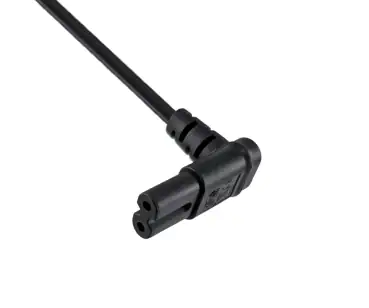 DINIC Netzkabel mit Eurostecker auf C7 90° Grad unten, oben gewinkelt, 2m