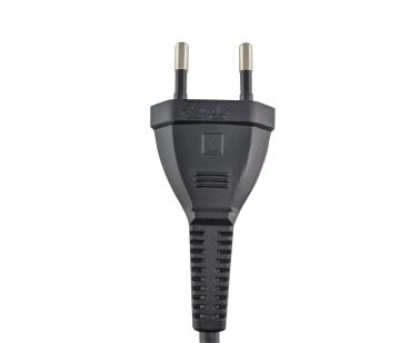 DINIC Netzkabel, Euro-Verlängerung, Eurostecker auf Eurobuchse, schwarz, 2m