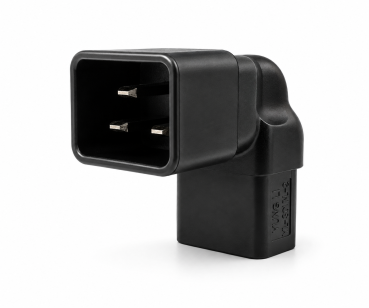 DINIC Netzadapter C19 auf C20 gewinkelt, YL-3318L-2 IEC 60320-C19/20 seitwärts gewinkelt, unten/oben