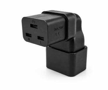 DINIC Netzadapter C19 auf C20 gewinkelt, YL-3318L-2 IEC 60320-C19/20 seitwärts gewinkelt, unten/oben