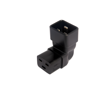 DINIC Netzadapter C19 auf C20 gewinkelt, YL-3318L-2 IEC 60320-C19/20 seitwärts gewinkelt, unten/oben