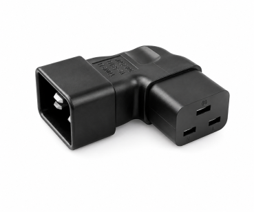DINIC Netzadapter C19 auf C20 gewinkelt, YL-3318L-1 IEC 60320-C19/20 seitwärts gewinkelt, rechts/links