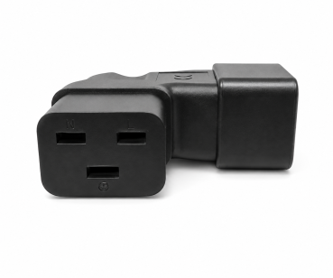 DINIC Netzadapter C19 auf C20 gewinkelt, YL-3318L-1 IEC 60320-C19/20 seitwärts gewinkelt, rechts/links