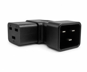 DINIC Netzadapter C19 auf C20 gewinkelt, YL-3318L-1 IEC 60320-C19/20 seitwärts gewinkelt, rechts/links