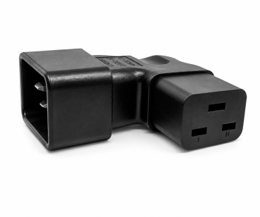 DINIC Netzadapter C19 auf C20 gewinkelt, YL-3318L-1 IEC 60320-C19/20 seitwärts gewinkelt, rechts/links