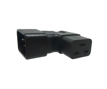 DINIC Netzadapter C19 auf C20 gewinkelt, YL-3318L-1 IEC 60320-C19/20 seitwärts gewinkelt, rechts/links