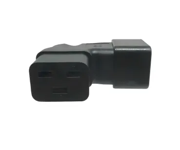 DINIC Netzadapter C19 auf C20 gewinkelt, YL-3318L-1 IEC 60320-C19/20 seitwärts gewinkelt, rechts/links