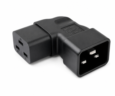 DINIC Netzadapter C19 auf C20 gewinkelt, YL-3318L IEC 60320-C19/20 seitwärts gewinkelt, links/rechts