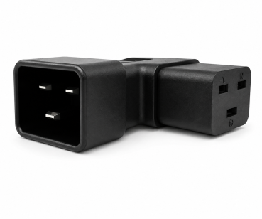 DINIC Netzadapter C19 auf C20 gewinkelt, YL-3318L IEC 60320-C19/20 seitwärts gewinkelt, links/rechts