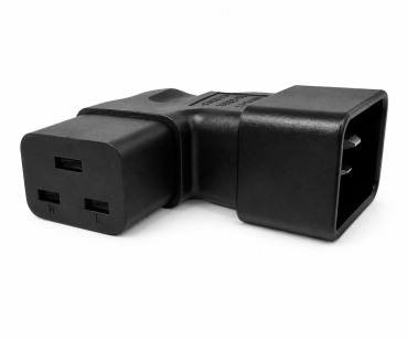 DINIC Netzadapter C19 auf C20 gewinkelt, YL-3318L IEC 60320-C19/20 seitwärts gewinkelt, links/rechts