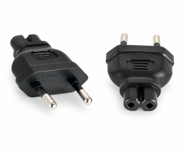 DINIC Netzadapter Eurostecker auf C7, Euro-8 Adapter, schwarz
