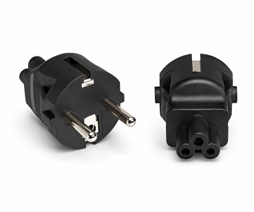 DINIC Netzadapter Schutzkontaktstecker CEE 7/7 auf C5 Stecker (Mickey Maus)