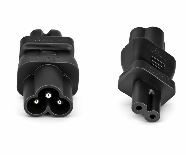 DINIC Netzadapter C6 / C7 Euro-8 Stecker, Adapter 3-pin auf 2-pin