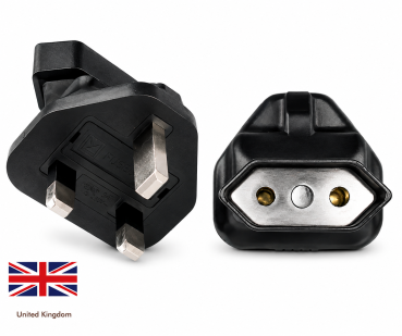DINIC Reisestecker für England UK, 2-Pin Netzadapter