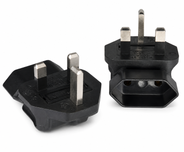 DINIC Reisestecker für England UK, 2-Pin Netzadapter gewinkelt