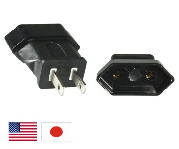DINIC Reisestecker für Amerika USA u. Japan auf Euro, 2-Pin Netzadapter