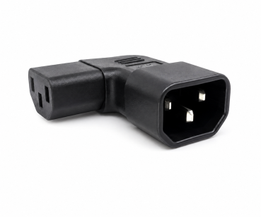 DINIC Netzadapter C13 auf C14 gewinkelt, YL-3212L-1 IEC 60320-C13/14 seitwärts gewinkelt, links/rechts