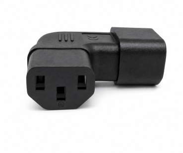 DINIC Netzadapter C13 auf C14 gewinkelt, YL-3212L-1 IEC 60320-C13/14 seitwärts gewinkelt, links/rechts