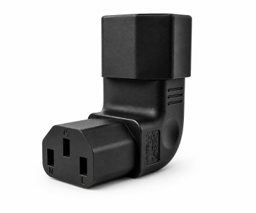 DINIC Netzadapter C13 auf C14 gewinkelt, YL-3212L-3 IEC 60320-C13/14 horizontal gewinkelt, oben/unten