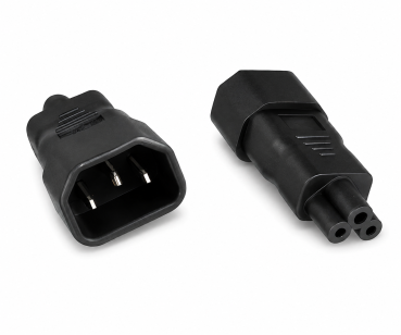 DINIC Netzadapter C14 Kaltgeräte-Buchse auf C5 Stecker