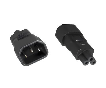 DINIC Netzadapter C14 Kaltgeräte-Buchse auf C5 Stecker
