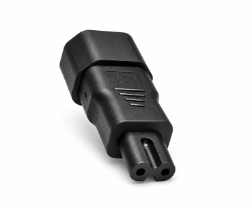 DINIC Stromadapter, Netzadapter Euro-8 Kleingerätestecker C7 Buchse auf C14 Kaltgerätestecker, Kupplung, Konverter