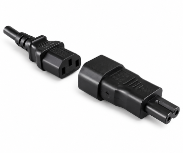 DINIC Stromadapter, Netzadapter Euro-8 Kleingerätestecker C7 Buchse auf C14 Kaltgerätestecker, Kupplung, Konverter