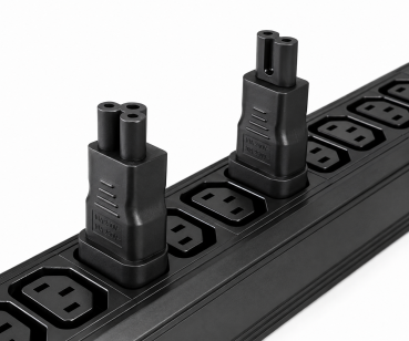 DINIC Stromadapter, Netzadapter Euro-8 Kleingerätestecker C7 Buchse auf C14 Kaltgerätestecker, Kupplung, Konverter
