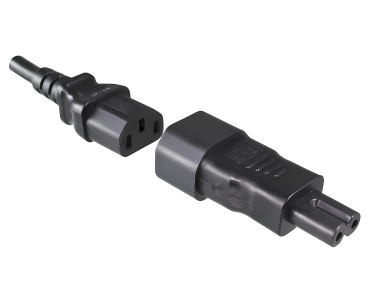 DINIC Stromadapter, Netzadapter Euro-8 Kleingerätestecker C7 Buchse auf C14 Kaltgerätestecker, Kupplung, Konverter