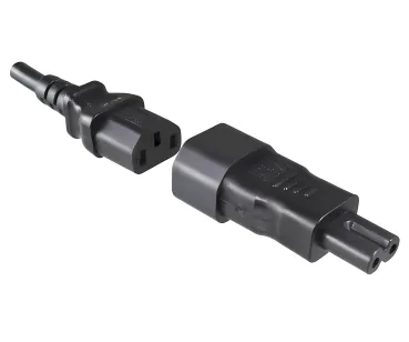 DINIC Stromadapter, Netzadapter Euro-8 Kleingerätestecker C7 Buchse auf C14 Kaltgerätestecker, Kupplung, Konverter