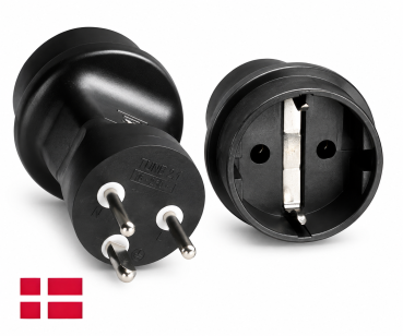 DINIC Reisestecker für Dänemark, 3-Pin Netzadapter, DK Adapter